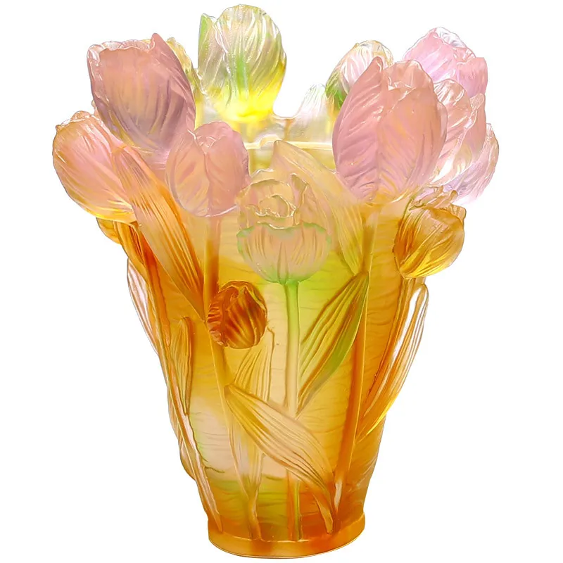 Glazed handicrafts ornament living room high-end decoration creative tulip vase light luxury
Glazed handicrafts ornament living room high-end decoration creative tulip vase light luxury