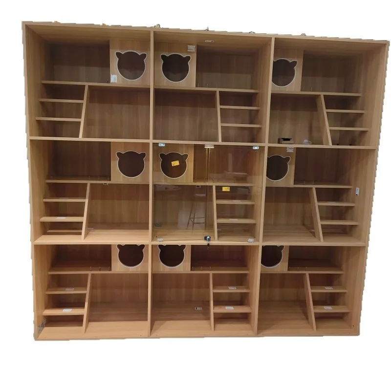Pet store cat cage display cabinet, cat villa breeding cage, solid wood three-story foster house
Pet store cat cage display cabinet, cat villa breeding cage, solid wood three-story foster house
