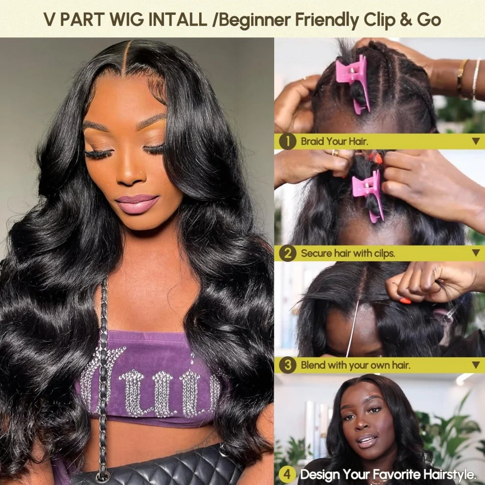V Part Wigs Human Hair Body Wave Human Hair Wigs No Leave Out No Sew-In Glueless Natural Black Beginner Friendly 30 40 Inch
V Part Wigs Human Hair Body Wave Human Hair Wigs No Leave Out No Sew-In Glueless Natural Black Beginner Friendly 30 40 Inch