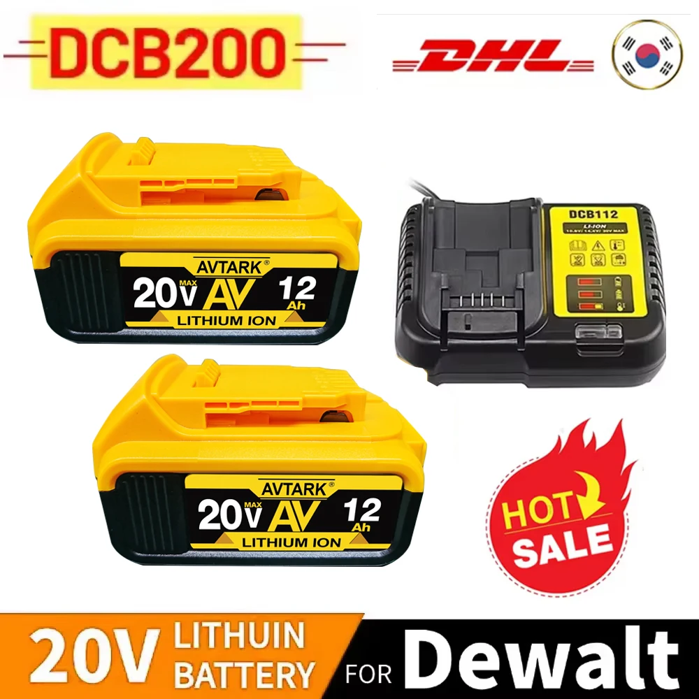 for DEWALT 18V/20V 12.0Ah Battery - Replacement for DCB200, Compatible with DCB206, DCB207, DCB204, DCB203 + Battery Charger
for DEWALT 18V/20V 12.0Ah Battery - Replacement for DCB200, Compatible with DCB206, DCB207, DCB204, DCB203 + Battery Charger