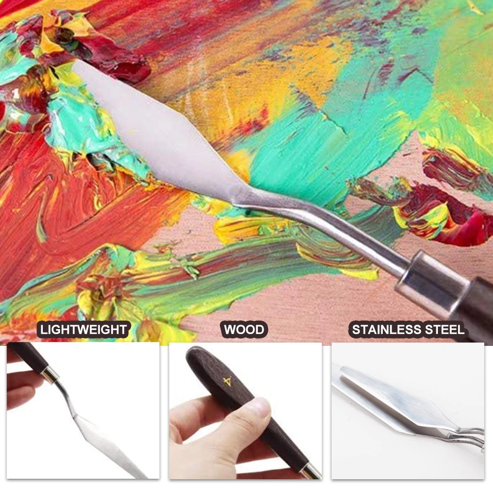 5Pcs OilPaintingScrapers StainlessSteelBlades CanvasShovels TrayTools DrawingSpatula LightweightOilTools
5Pcs OilPaintingScrapers StainlessSteelBlades CanvasShovels TrayTools DrawingSpatula LightweightOilTools