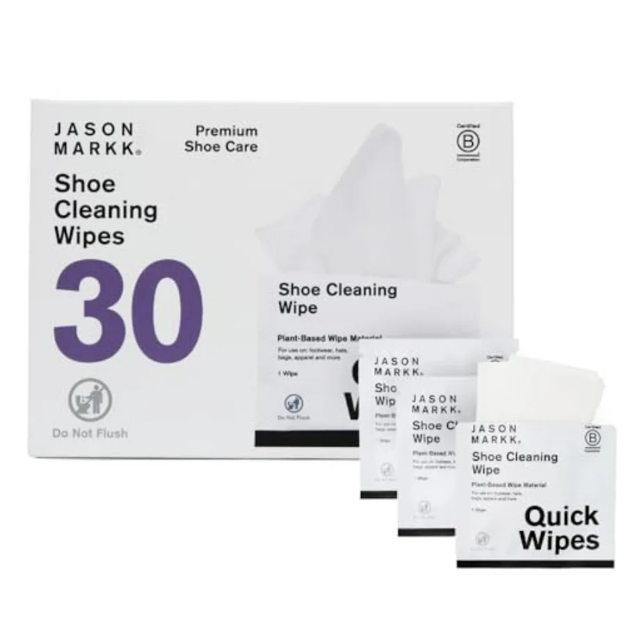 Jason Markk Plant-Based Quick Wipes, Shoe Cleaner, 30 Pack, Individually Packed, Sneaker Care, Ideal for Footwear, Safe for Lea
Jason Markk Plant-Based Quick Wipes, Shoe Cleaner, 30 Pack, Individually Packed, Sneaker Care, Ideal for Footwear, Safe for Lea