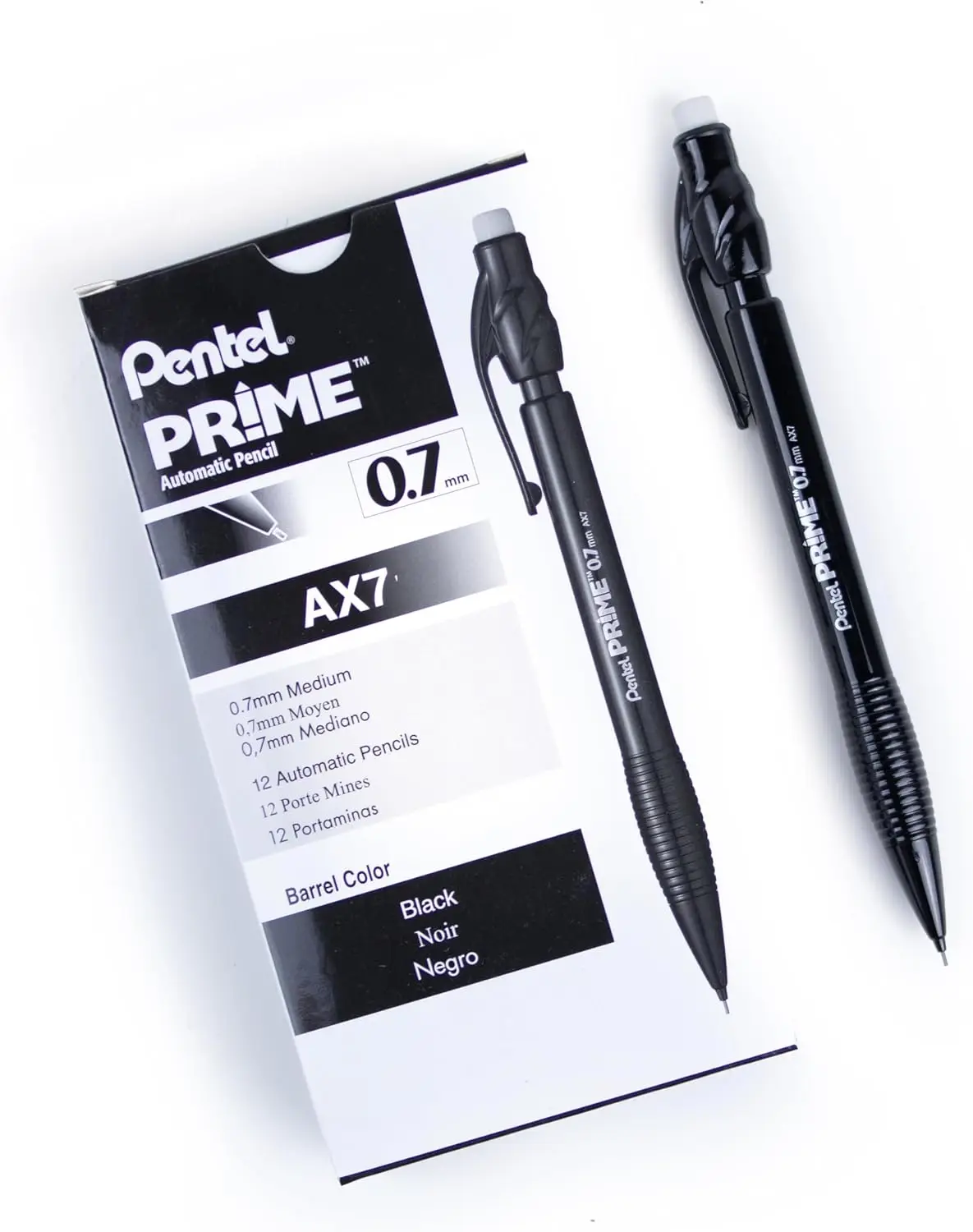 Premium 0.7mm Mechanical Pencil - Black Barrel, 12-Pack
Premium 0.7mm Mechanical Pencil - Black Barrel, 12-Pack