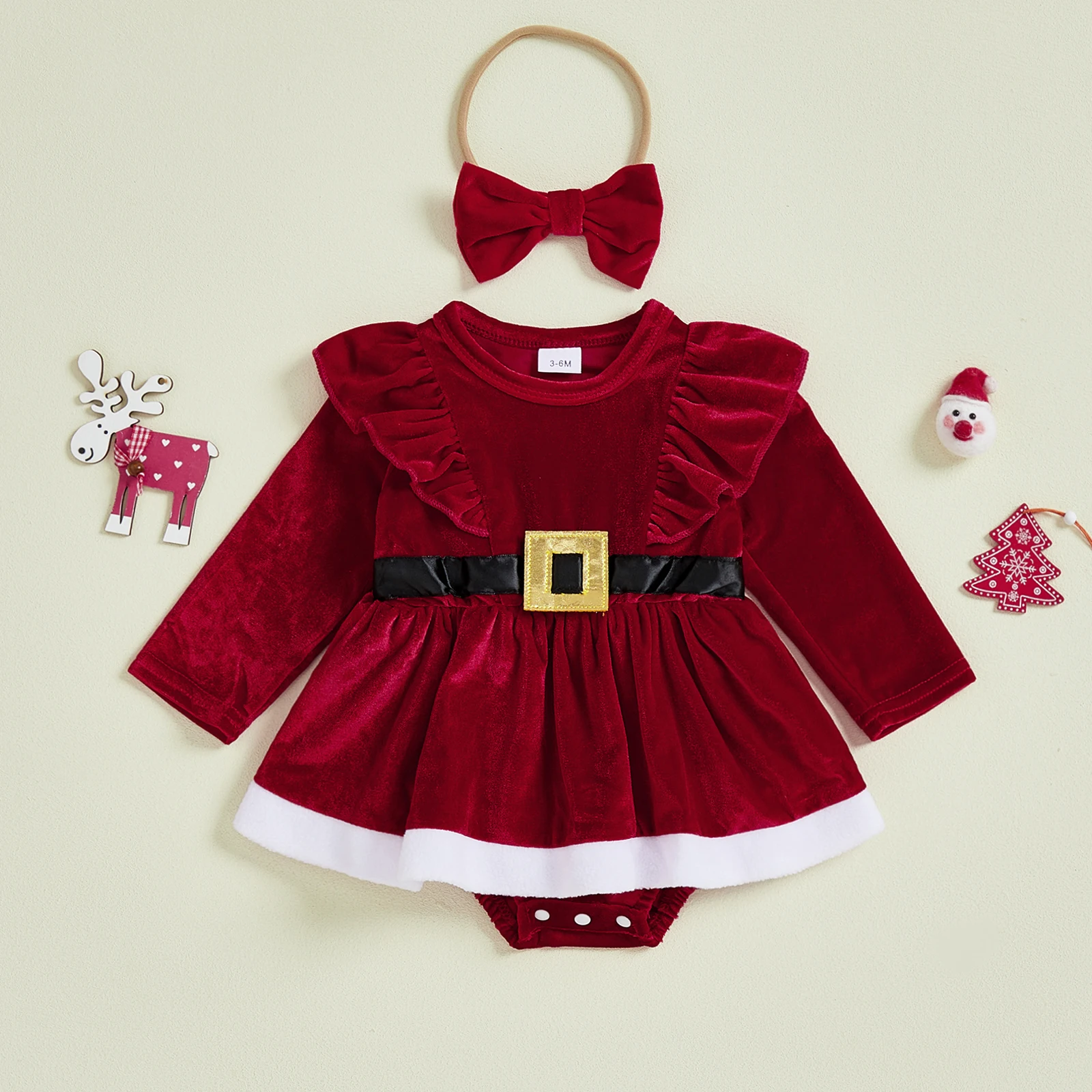 Очаровательное рождественское бархатное платье-комбинезон для маленьких девочек с рюшами на рукавах и подходящей повязкой на голову с бантом — праздничный комплект из 2 предметов для
Очаровательное рождественское бархатное платье-комбинезон для маленьких девочек с рюшами на рукавах и подходящей повязкой на голову с бантом — праздничный комплект из 2 предметов для