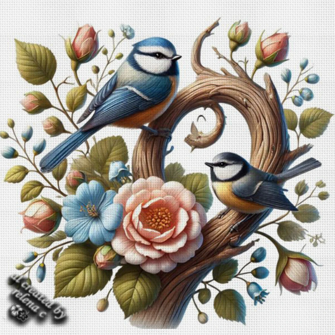 Blooms & Blue Tits Cross Stitch Kit DIY 11CT Embroidery Home Wall Decor Gift Handmade Material Frameless Semi-Finished 36×36cm
Blooms & Blue Tits Cross Stitch Kit DIY 11CT Embroidery Home Wall Decor Gift Handmade Material Frameless Semi-Finished 36×36cm
