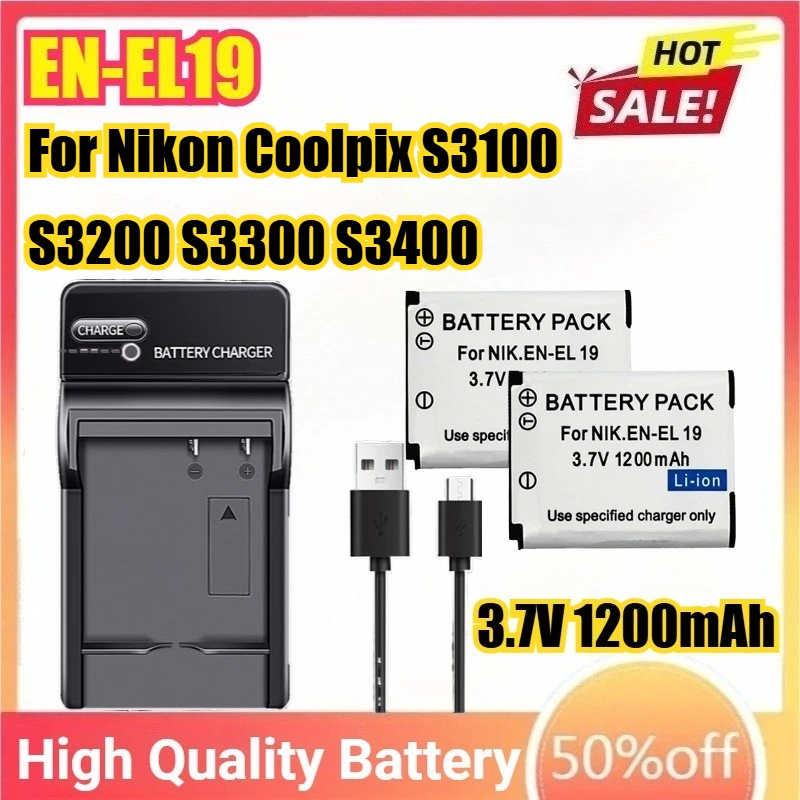 EN-EL19 Camera Battery or USB Charger For Nikon Coolpix S3100 S3200 S3300 S3400 S3500 S3600 S3700 S4100 S4150 S4200 S4300 S32.
EN-EL19 Camera Battery or USB Charger For Nikon Coolpix S3100 S3200 S3300 S3400 S3500 S3600 S3700 S4100 S4150 S4200 S4300 S32.