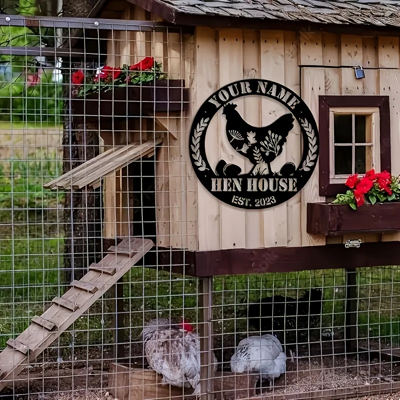 Customizable 'Your Name' Country Style Black Metal Farmhouse Decorative Sign with Cock And Hen Silhouette Lawn And Leaf Design W
Customizable 'Your Name' Country Style Black Metal Farmhouse Decorative Sign with Cock And Hen Silhouette Lawn And Leaf Design W