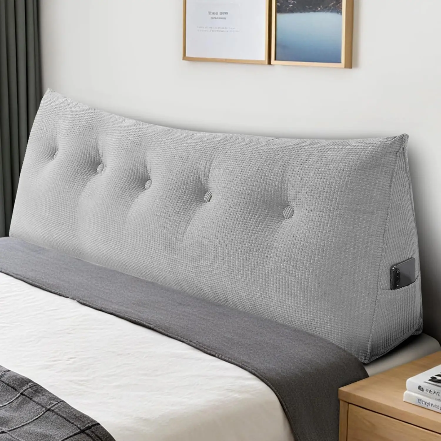 Queen Size Soft Headboard Pillow with Removable Cover, Gray - Back Support for Reading and Relaxing
Queen Size Soft Headboard Pillow with Removable Cover, Gray - Back Support for Reading and Relaxing
