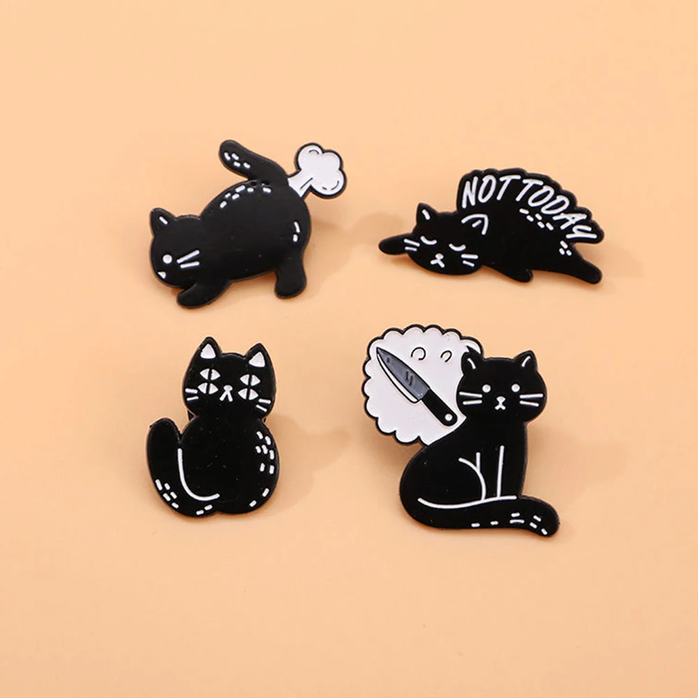 Black Cat Enamel Pins Custom Thinking Knife Not Today Quotes Brooch Cute Cat Farts Lapel Badges Bag Clothing Accessories Jewelry
Black Cat Enamel Pins Custom Thinking Knife Not Today Quotes Brooch Cute Cat Farts Lapel Badges Bag Clothing Accessories Jewelry