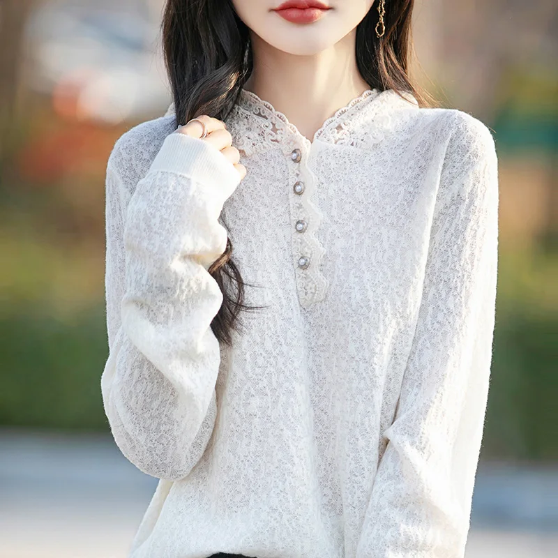 2026 Spring and Autumn New Lace Jacquard Knitted Sweater Women's Loose hooded Sweater hollow-out Button Top
2026 Spring and Autumn New Lace Jacquard Knitted Sweater Women's Loose hooded Sweater hollow-out Button Top