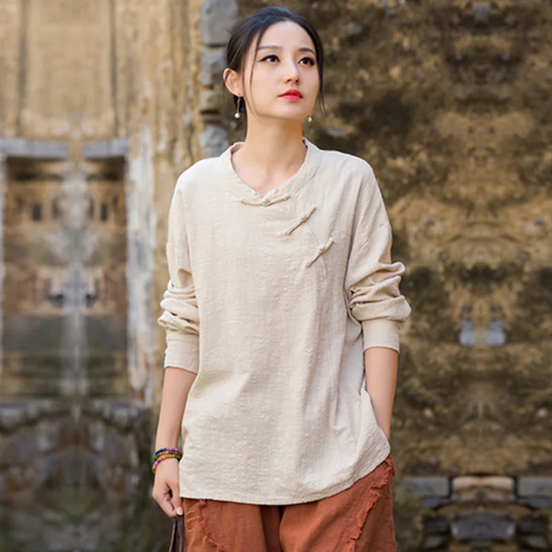 Top for Women Vintage Cotton Linen Women's T-Shirts and Blouses Long Sleeve Tee Oversized t-shirt Female Clothes Overcocat
Top for Women Vintage Cotton Linen Women's T-Shirts and Blouses Long Sleeve Tee Oversized t-shirt Female Clothes Overcocat