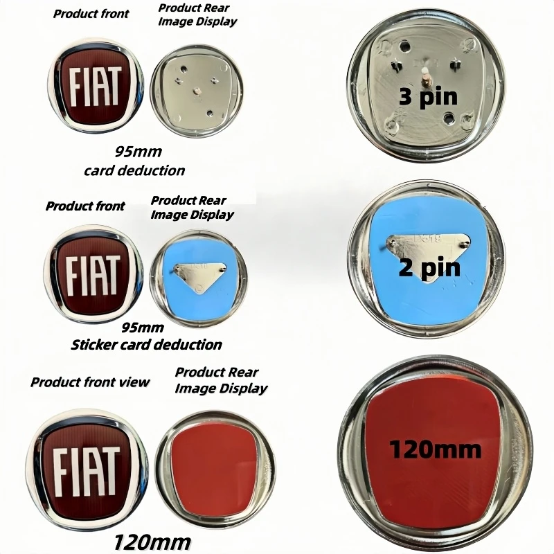 Fiat 500 Series 1pcs 95mm/120mm Front Hood Grill-2/3 Pin Emblem 500 500C Grande Punto Panda Doblo Palio Aegea Siena Stilo Bravo
Fiat 500 Series 1pcs 95mm/120mm Front Hood Grill-2/3 Pin Emblem 500 500C Grande Punto Panda Doblo Palio Aegea Siena Stilo Bravo