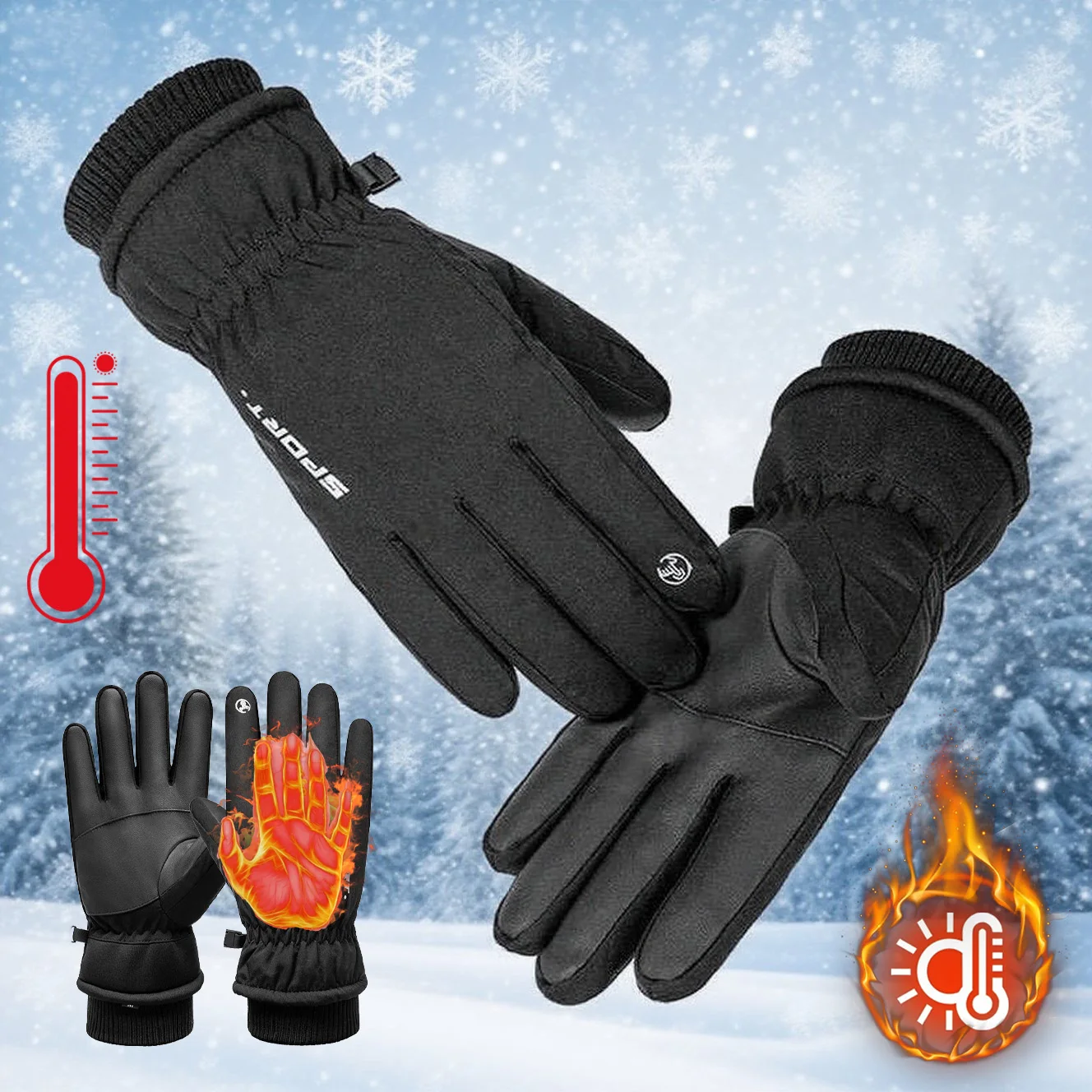 Winter Gloves for Warm 3M Thinsulate Windproof Waterproof Cycling Warm Winter Fishing Cycle Skiing Equipment Outdoor Wear
Winter Gloves for Warm 3M Thinsulate Windproof Waterproof Cycling Warm Winter Fishing Cycle Skiing Equipment Outdoor Wear