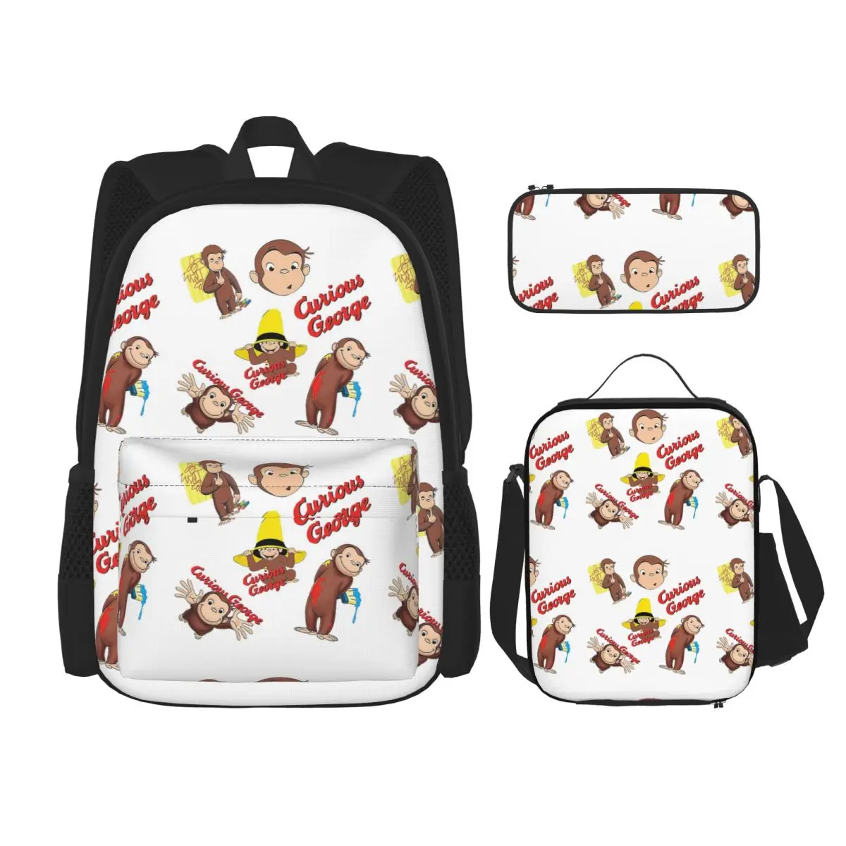 Curious George Backpacks Boys Girls Bookbag Students School Bags Cartoon Kids Rucksack Lunch Bag Pen Bag Three-Piece Set
Curious George Backpacks Boys Girls Bookbag Students School Bags Cartoon Kids Rucksack Lunch Bag Pen Bag Three-Piece Set