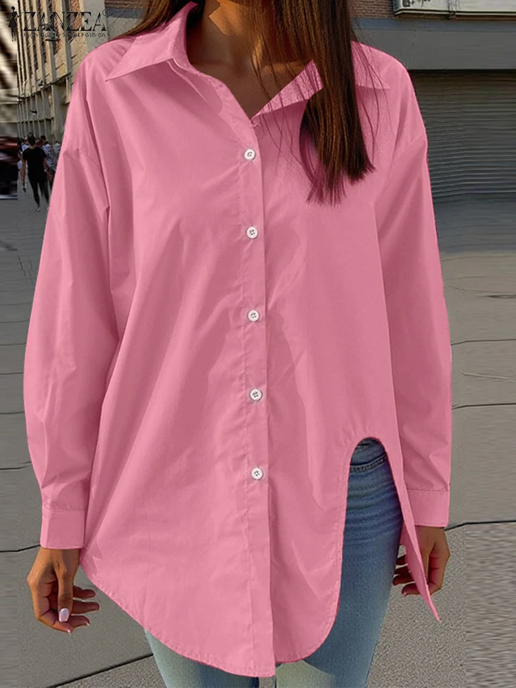ZANZEA Fashion Solid Color Shirt Women Long Sleeve Blouses 2025 Summer Slited Tops Tunics Holiday Irregular Hem Blusas Femme
ZANZEA Fashion Solid Color Shirt Women Long Sleeve Blouses 2025 Summer Slited Tops Tunics Holiday Irregular Hem Blusas Femme