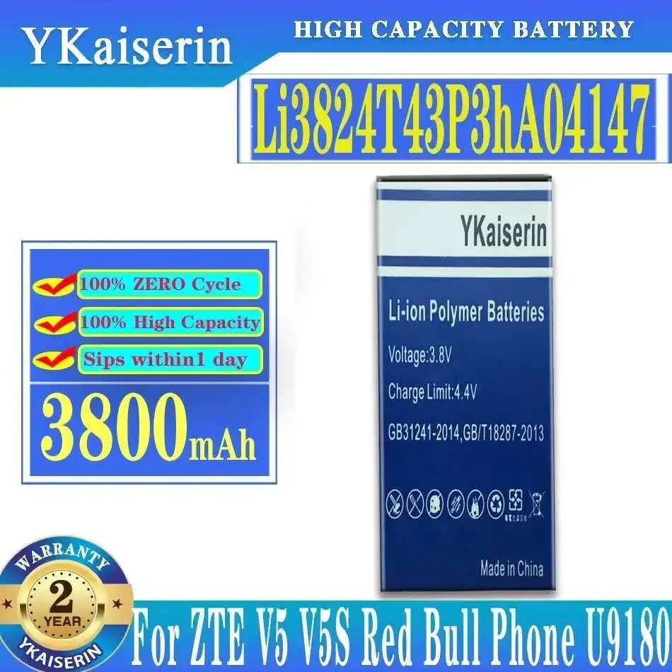 Li3824t43p3ha04147 Reliable Power 3800Mah Mobile Phone Battery For Zte V5 V5S Red Bull U9180 N9180 V9180
Li3824t43p3ha04147 Reliable Power 3800Mah Mobile Phone Battery For Zte V5 V5S Red Bull U9180 N9180 V9180