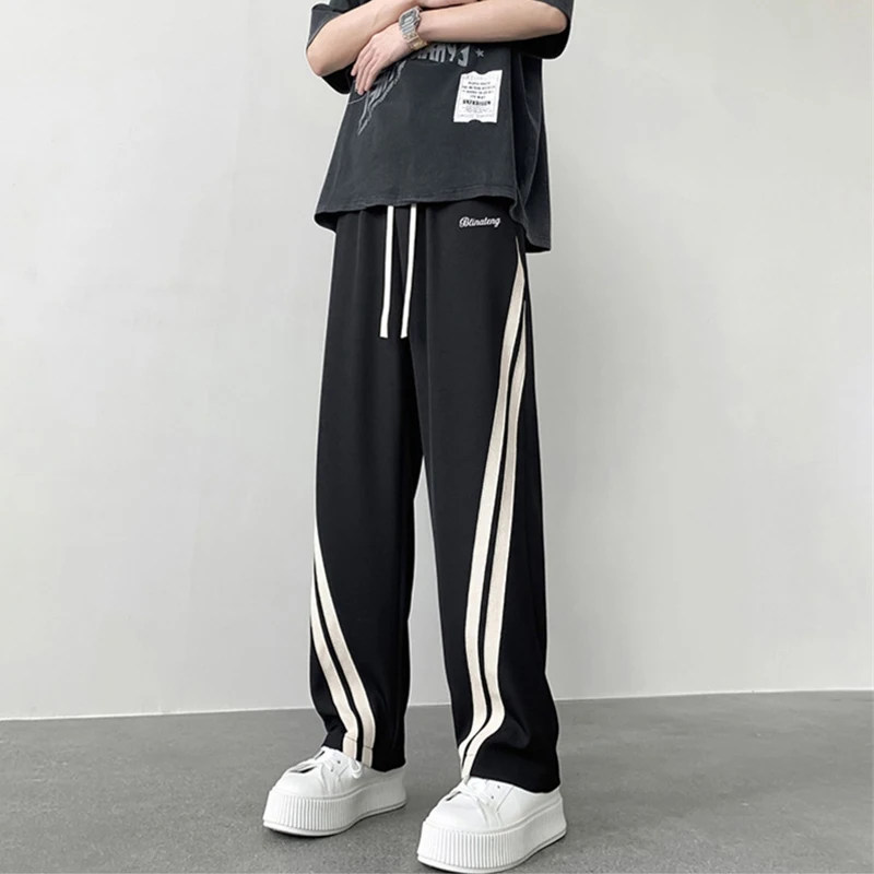 Autumn Men's Fashion Side Striped Baggy Pants Y2K Streetwear Letter Sweatpants Hombre Gym Straight Casual Drawstring Trousers
Autumn Men's Fashion Side Striped Baggy Pants Y2K Streetwear Letter Sweatpants Hombre Gym Straight Casual Drawstring Trousers