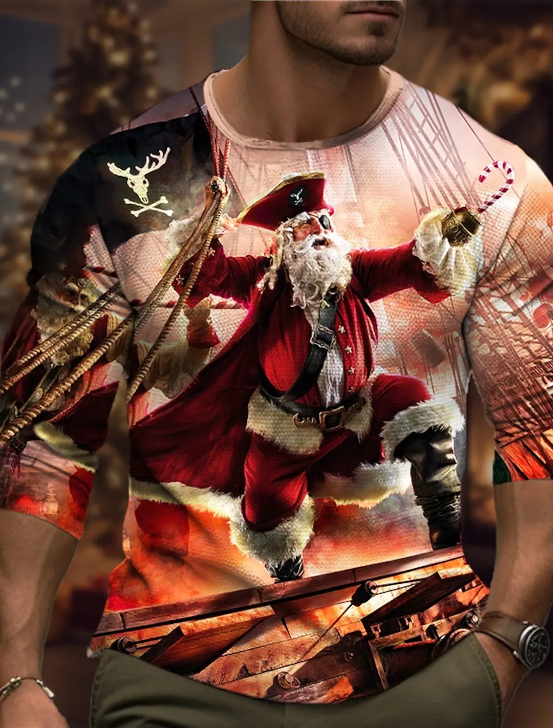 Men's New Year Trendy Christmas T-shirt 3D Printed Santa Claus Pattern Hip Hop Long Sleeve Tees Loose Oversize Men Clohting Tops 
Men's New Year Trendy Christmas T-shirt 3D Printed Santa Claus Pattern Hip Hop Long Sleeve Tees Loose Oversize Men Clohting Tops