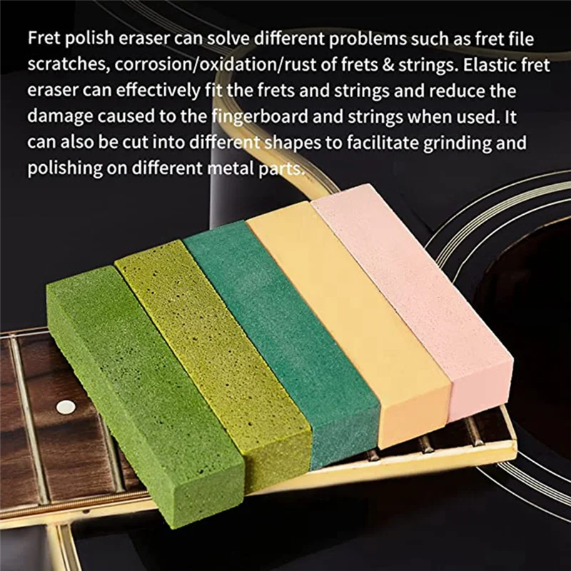 Fingerboard Eraser Fingerboard Polishing Rubber Block For Guitar For Fingerboard Cord And Metal, 5 Pcs Grit
Fingerboard Eraser Fingerboard Polishing Rubber Block For Guitar For Fingerboard Cord And Metal, 5 Pcs Grit