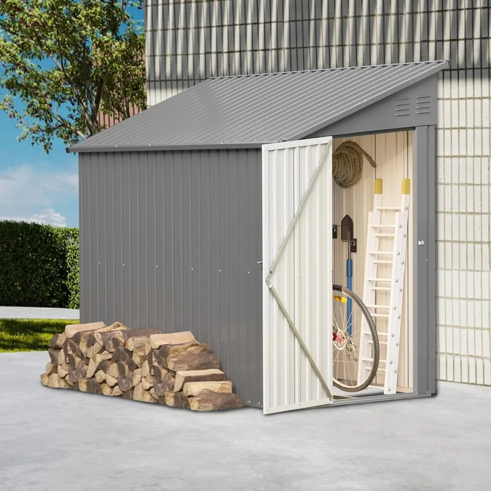 4x8 Ft Outdoor Metal Lean To Storage Shed - Garden Cabinet, Gray, Customized
4x8 Ft Outdoor Metal Lean To Storage Shed - Garden Cabinet, Gray, Customized