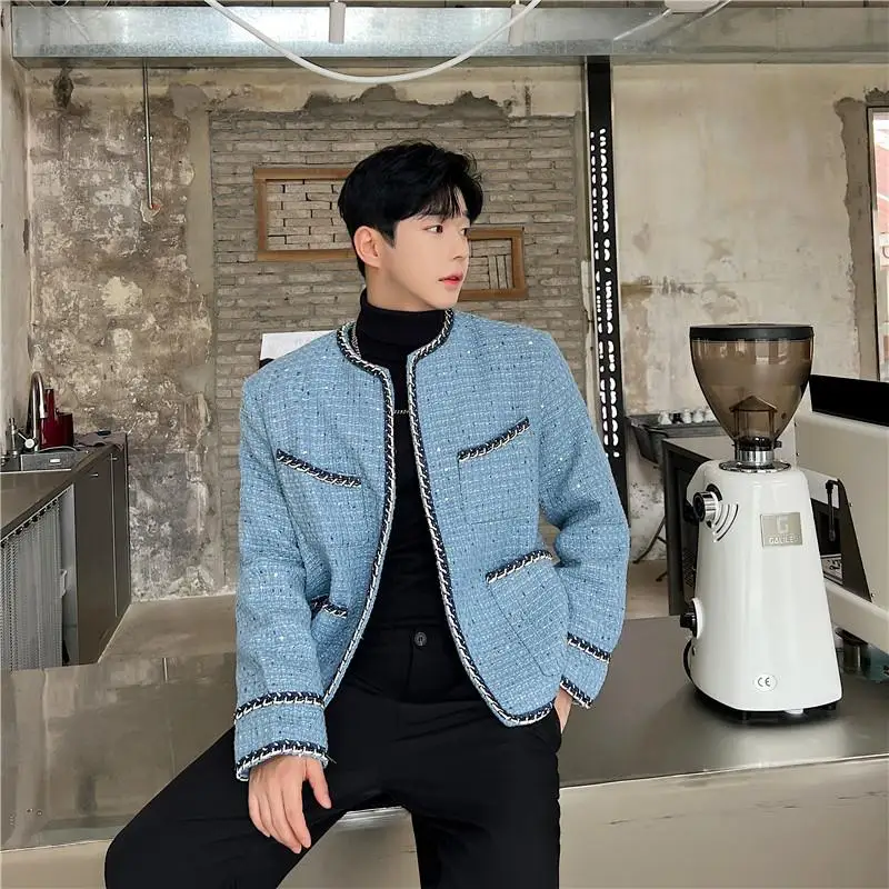 Autumn Winter Casual Sle Knitted Lace Decoration Lapell Jaet Men's Faionable Quilted Polyester Thiened Coat
Autumn Winter Casual Sle Knitted Lace Decoration Lapell Jaet Men's Faionable Quilted Polyester Thiened Coat