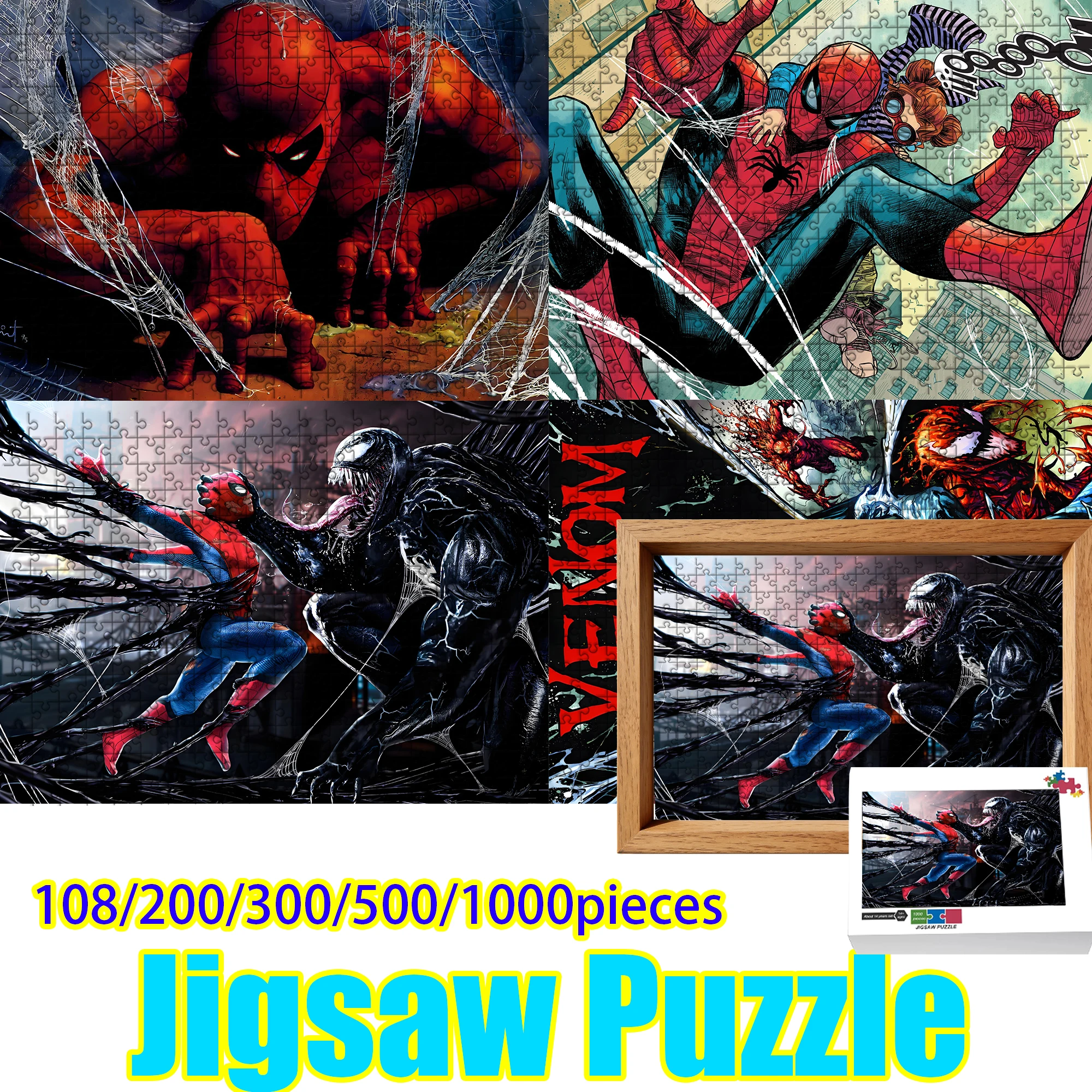 Wooden Jigsaw Puzzle 108/200/300/500/1000 Pcs, Spider-Man vs Venom Marvel Puzzle, Epic Superhero Artwork for Fans
Wooden Jigsaw Puzzle 108/200/300/500/1000 Pcs, Spider-Man vs Venom Marvel Puzzle, Epic Superhero Artwork for Fans