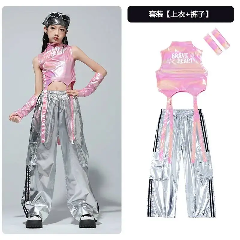 Performance Costumes Girls Hip Hop Clothes Fashion Catwalk Stage Shiny Sleeveless Kids Street Dance JazzCrop Top Long Pant Suit
Performance Costumes Girls Hip Hop Clothes Fashion Catwalk Stage Shiny Sleeveless Kids Street Dance JazzCrop Top Long Pant Suit