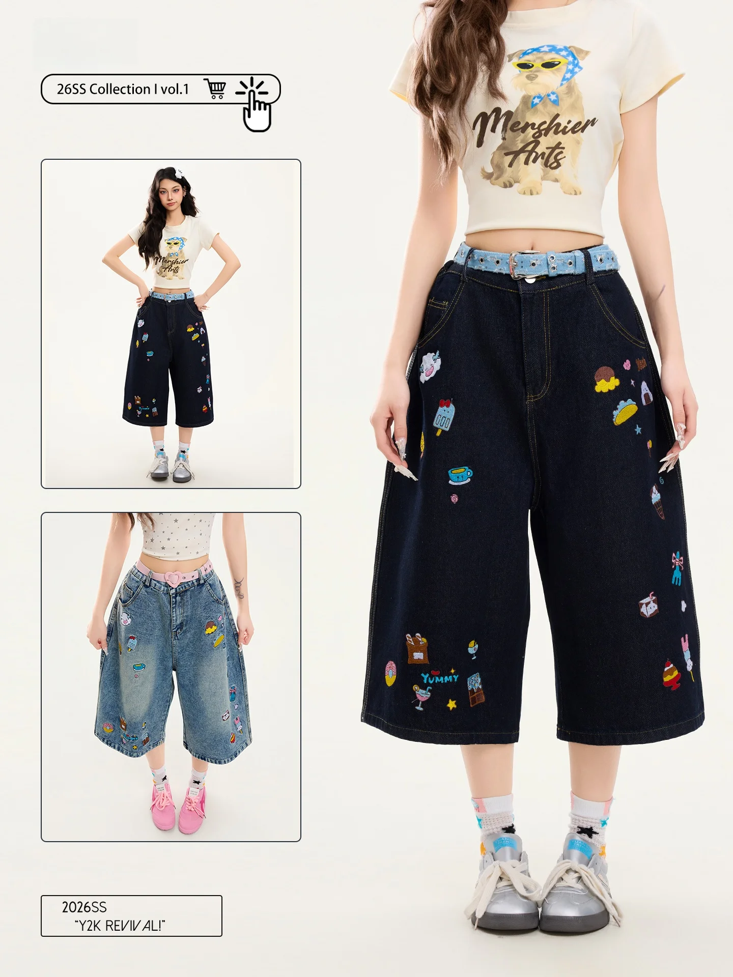 PBB American Retro Dog Cartoon Embroidery High Waist Loose Straight Casual Shorts Women's Jeans Seven-Foot Pants Street Style
PBB American Retro Dog Cartoon Embroidery High Waist Loose Straight Casual Shorts Women's Jeans Seven-Foot Pants Street Style