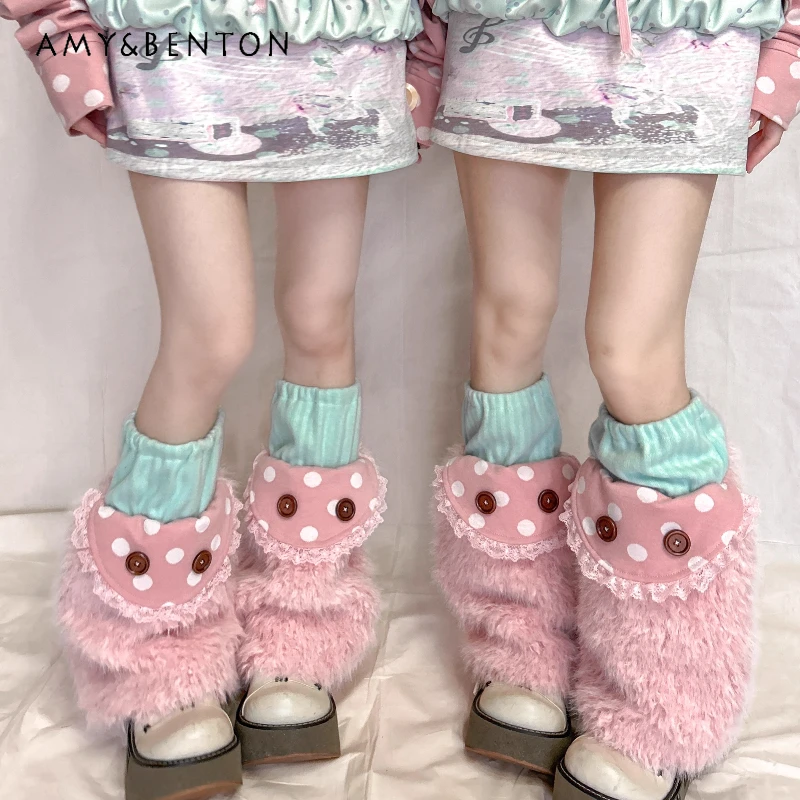 2025 Autumn Winter New Pink Striped Plush Splicing Women's Socks Original Design Button Polka Dot Cute Y2K Leg Warmers Ladies
2025 Autumn Winter New Pink Striped Plush Splicing Women's Socks Original Design Button Polka Dot Cute Y2K Leg Warmers Ladies