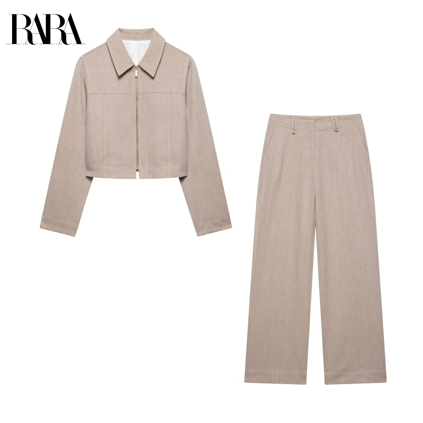 RARA2025 New Summer Women's Fashion Simple Long-sleeved Lapel Herringbone Twill Short Jacket With Straight Pants
RARA2025 New Summer Women's Fashion Simple Long-sleeved Lapel Herringbone Twill Short Jacket With Straight Pants