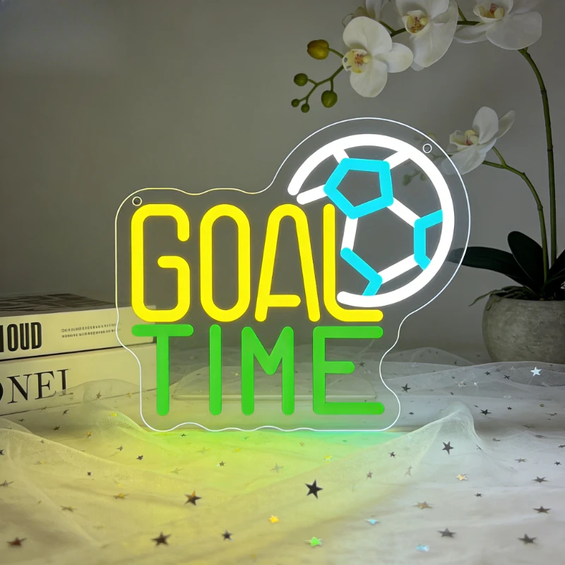 GOAL TIME LED Neon Sign with Soccer Ball for Bedroom Living Room Sport Bar Decor Football Fan Gift Celebration Lighting Wall Art
GOAL TIME LED Neon Sign with Soccer Ball for Bedroom Living Room Sport Bar Decor Football Fan Gift Celebration Lighting Wall Art