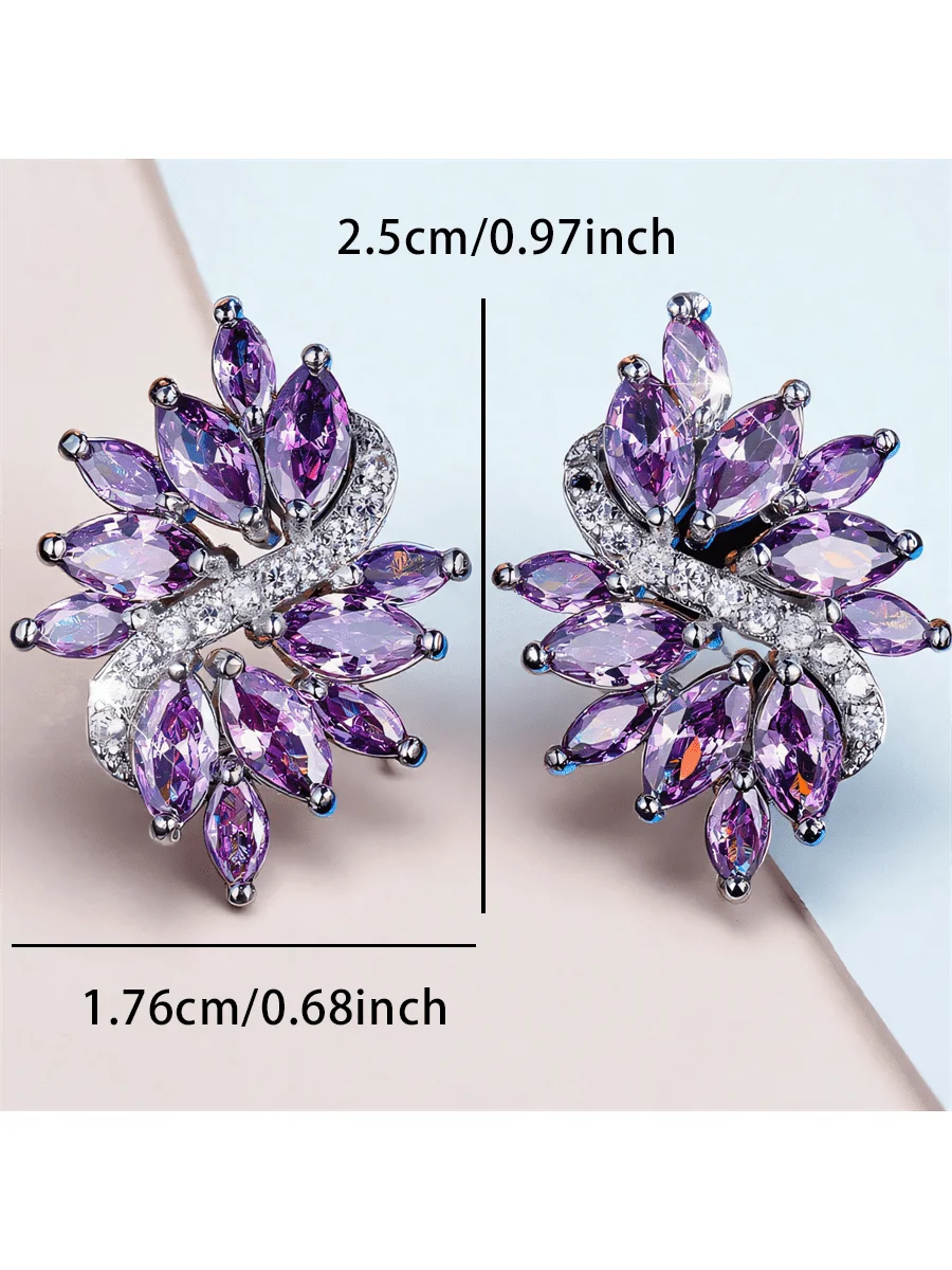 Elegant Leaf Design Purple Cubic Zirconia Womens Earrings For Wedding Party Daily Wear
Elegant Leaf Design Purple Cubic Zirconia Womens Earrings For Wedding Party Daily Wear