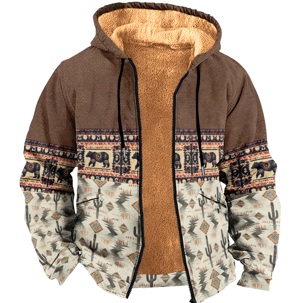 Thick Warm Winter Fleece Men's Cardigan Knit Sweater with Hood / Vintage Style Male Parkas Jacket with Wool Inner
Thick Warm Winter Fleece Men's Cardigan Knit Sweater with Hood / Vintage Style Male Parkas Jacket with Wool Inner