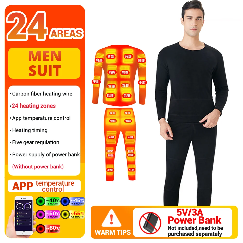 Heated Thermal Underwear Winter Men Heating Clothes USB Electric Heating Thermal Underwear Keep Warm Heated Clothing S-4XL
Heated Thermal Underwear Winter Men Heating Clothes USB Electric Heating Thermal Underwear Keep Warm Heated Clothing S-4XL