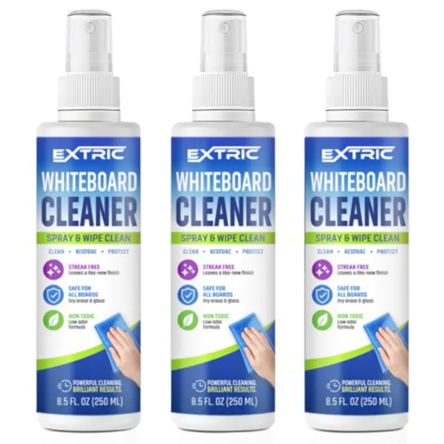 Non-Toxic Whiteboard Cleaner Spray 3 Pack, 8.5 oz Each Low Odor Dry Erase Cleaner, White Board Spray Cleaner for Removing Ghost
Non-Toxic Whiteboard Cleaner Spray 3 Pack, 8.5 oz Each Low Odor Dry Erase Cleaner, White Board Spray Cleaner for Removing Ghost