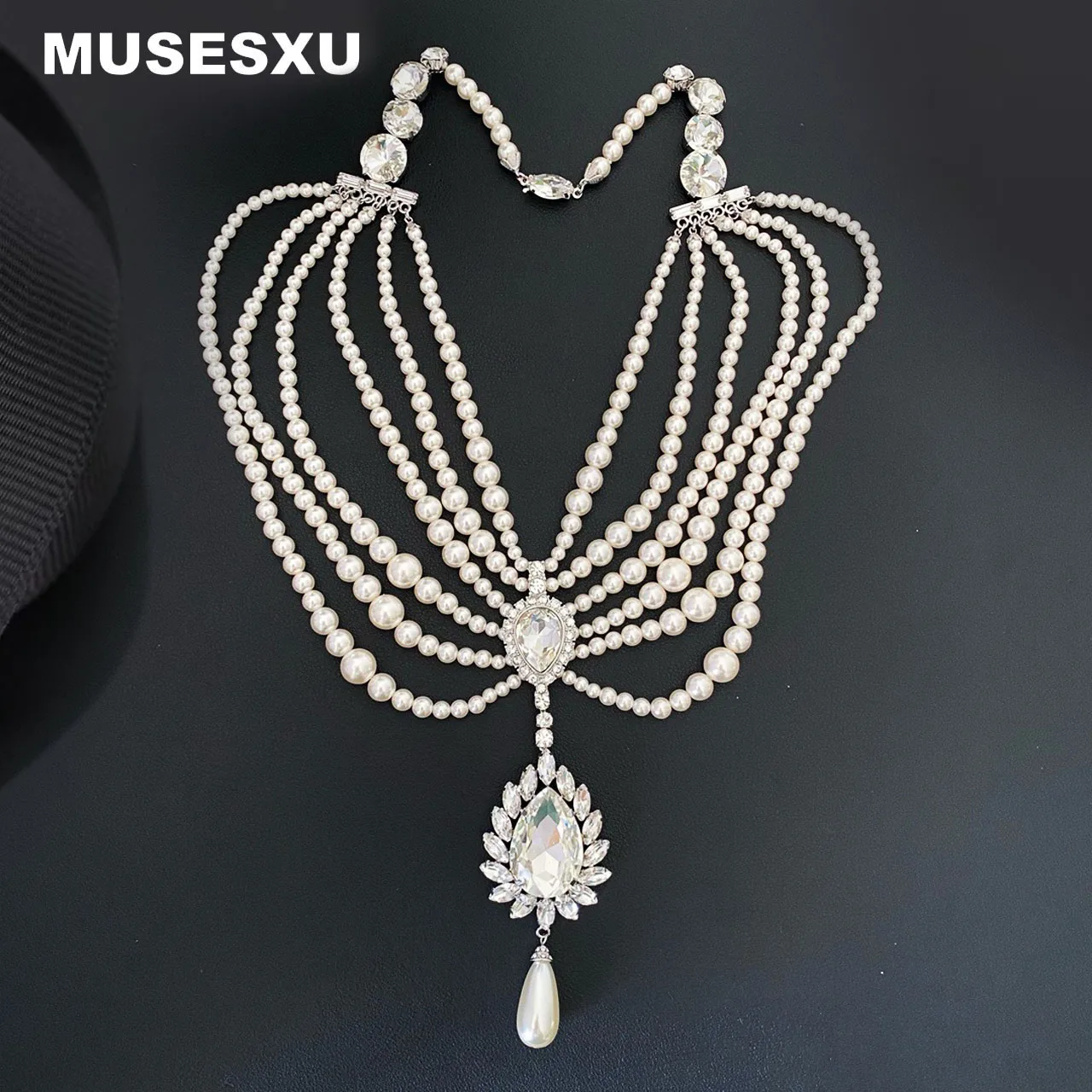 Jewelry & Accessories Luxury Style High Quality Pearl Tassel Crystal Multi-Layered Necklace For Woman's Gifts
Jewelry & Accessories Luxury Style High Quality Pearl Tassel Crystal Multi-Layered Necklace For Woman's Gifts