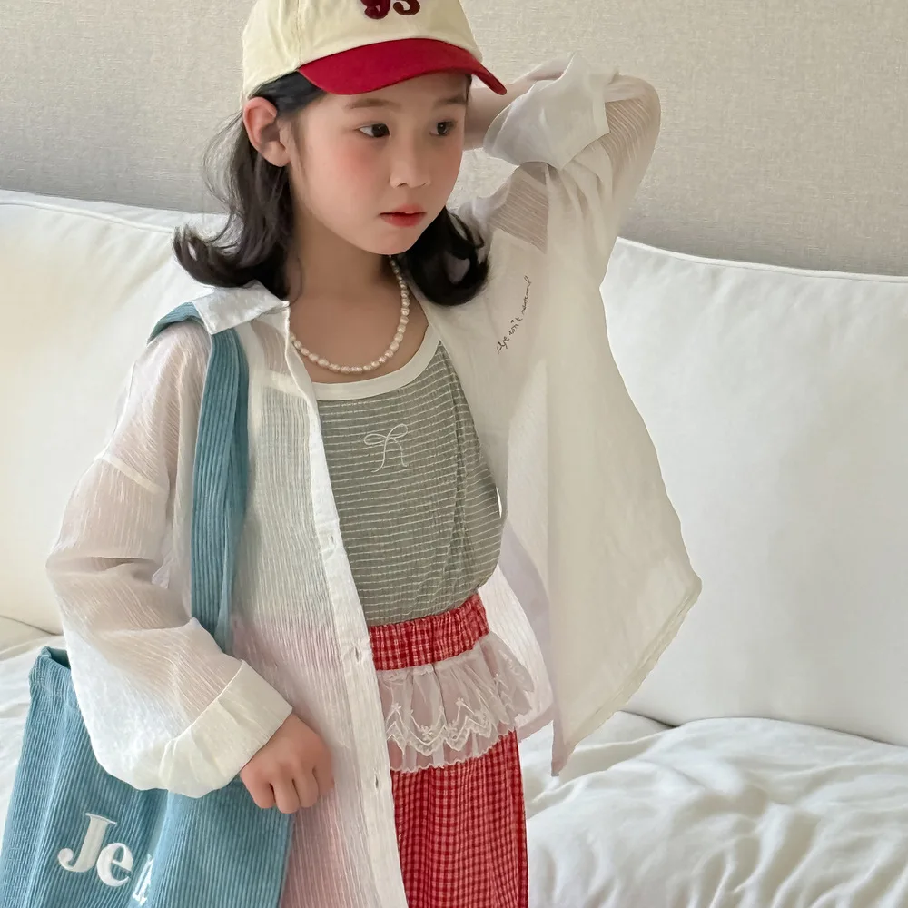 Thin Shirt 2025 Summer Fashion New Korean Casual Loose Simple All-match Solid Color Collar Shirt Kids Clothes
Thin Shirt 2025 Summer Fashion New Korean Casual Loose Simple All-match Solid Color Collar Shirt Kids Clothes