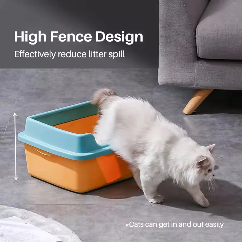 High Sides Enclosed Kitten Toilet Pan With Scoop And Scatter Shield for Big Cats Rabbits Extra Large Cat Litter Box
High Sides Enclosed Kitten Toilet Pan With Scoop And Scatter Shield for Big Cats Rabbits Extra Large Cat Litter Box