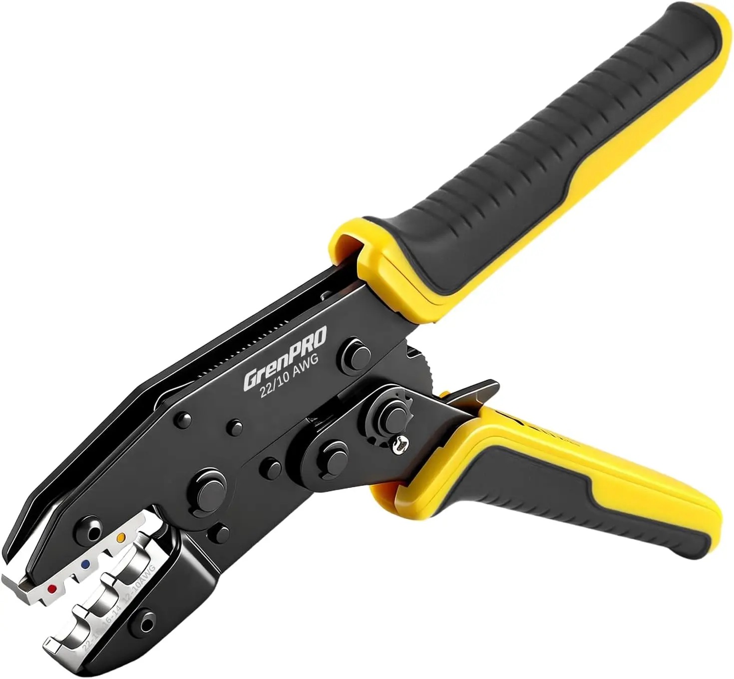 Wire Crimper Tool for Insulated Electrical Wire Connectors, AWG22-10 Terminal Crimper Pliers with Precision Ratcheting Mechanism
Wire Crimper Tool for Insulated Electrical Wire Connectors, AWG22-10 Terminal Crimper Pliers with Precision Ratcheting Mechanism