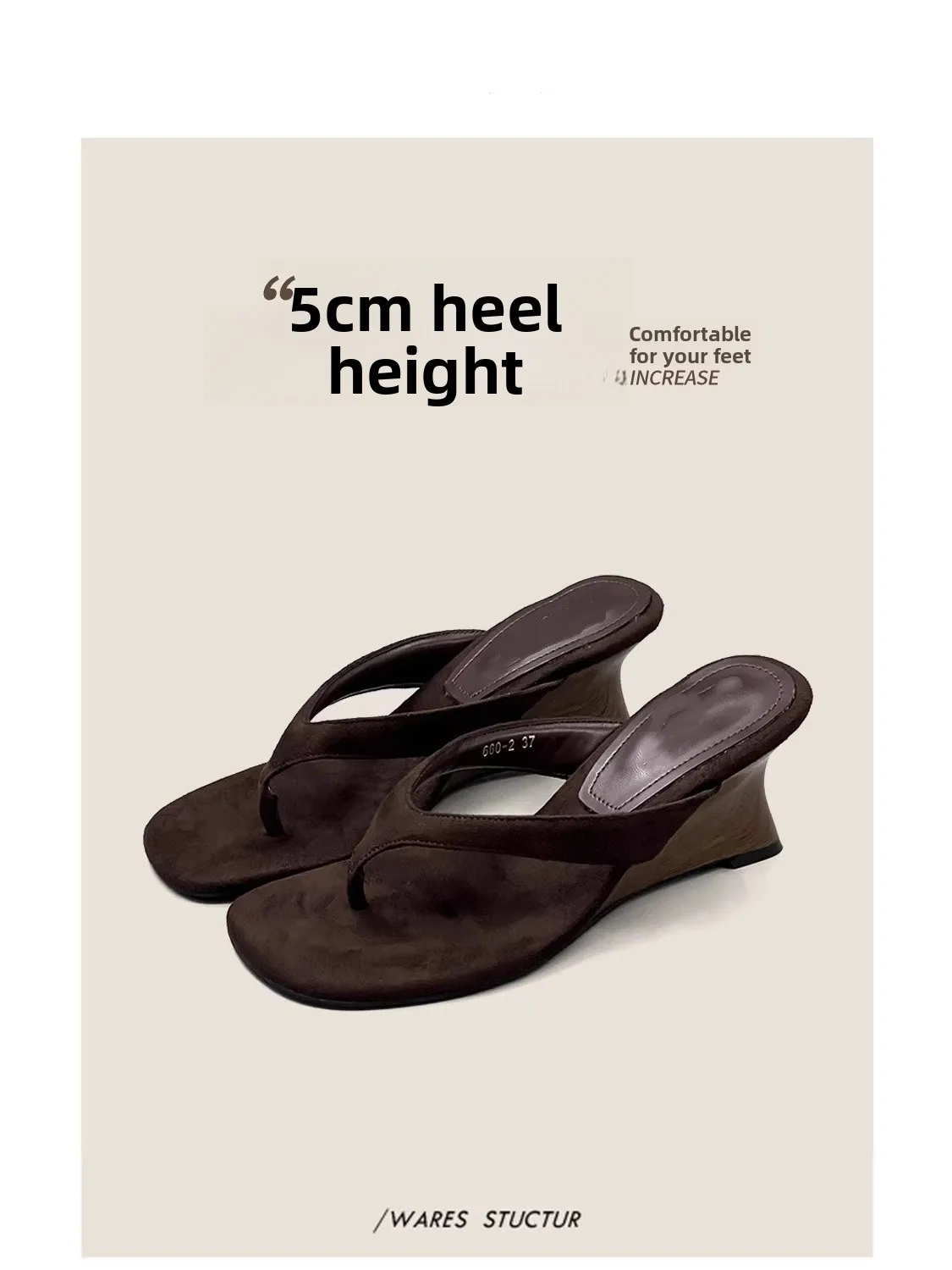 2026 New Comfortable Wood Grain Wedge Heel Sandals Women's Summer Versatile Slip-On High Heel Thong Slippers Korean Style
2026 New Comfortable Wood Grain Wedge Heel Sandals Women's Summer Versatile Slip-On High Heel Thong Slippers Korean Style