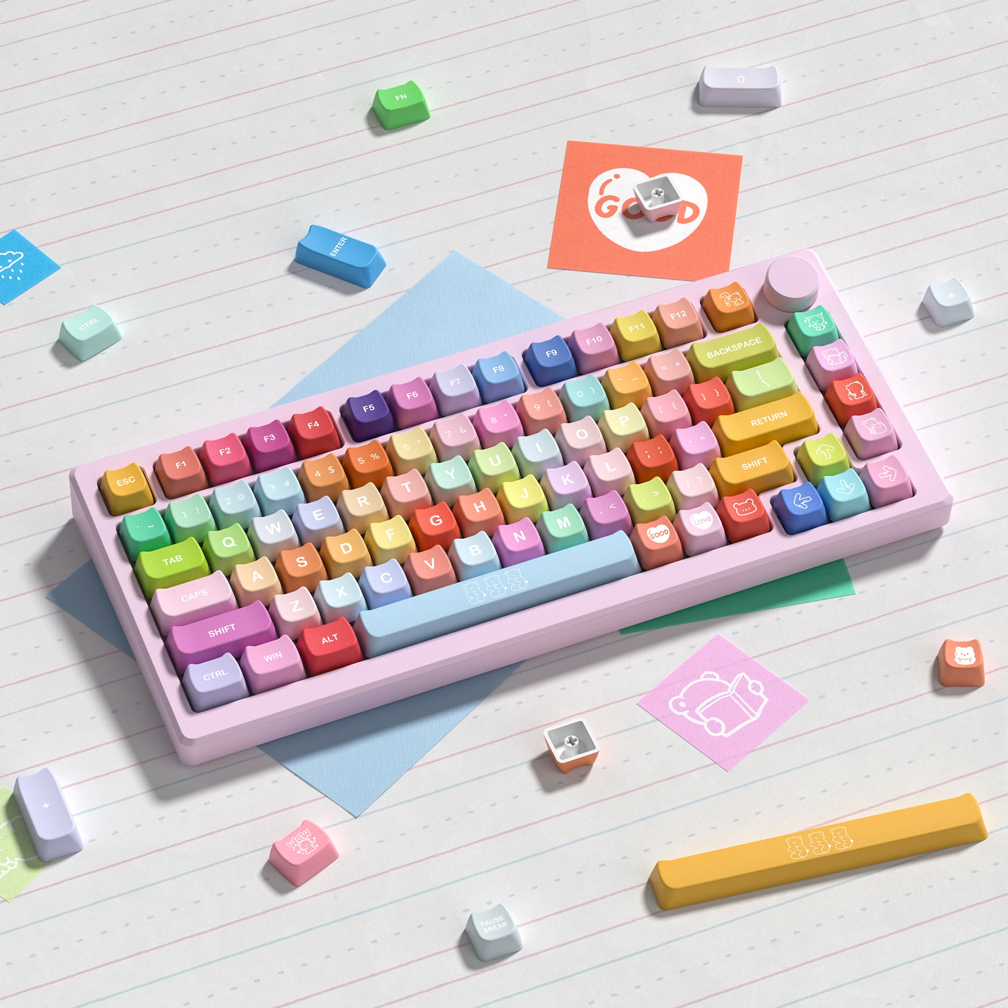 Милые колпачки для клавиш Candy Cat с пятисторонним красителем из ПБТ, колпачки для клавиш с профилем MAO для переключателей Cherry Gateron MX, механическая клавиатура
Милые колпачки для клавиш Candy Cat с пятисторонним красителем из ПБТ, колпачки для клавиш с профилем MAO для переключателей Cherry Gateron MX, механическая клавиатура