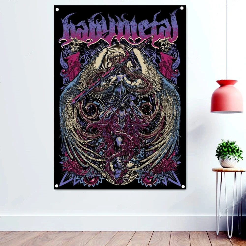 BABYMETAL Skull Art Banners Canvas Paintings Death Metal Artist Flags Wall Art Rock Band Icon Posters Background Hanging Cloth
BABYMETAL Skull Art Banners Canvas Paintings Death Metal Artist Flags Wall Art Rock Band Icon Posters Background Hanging Cloth