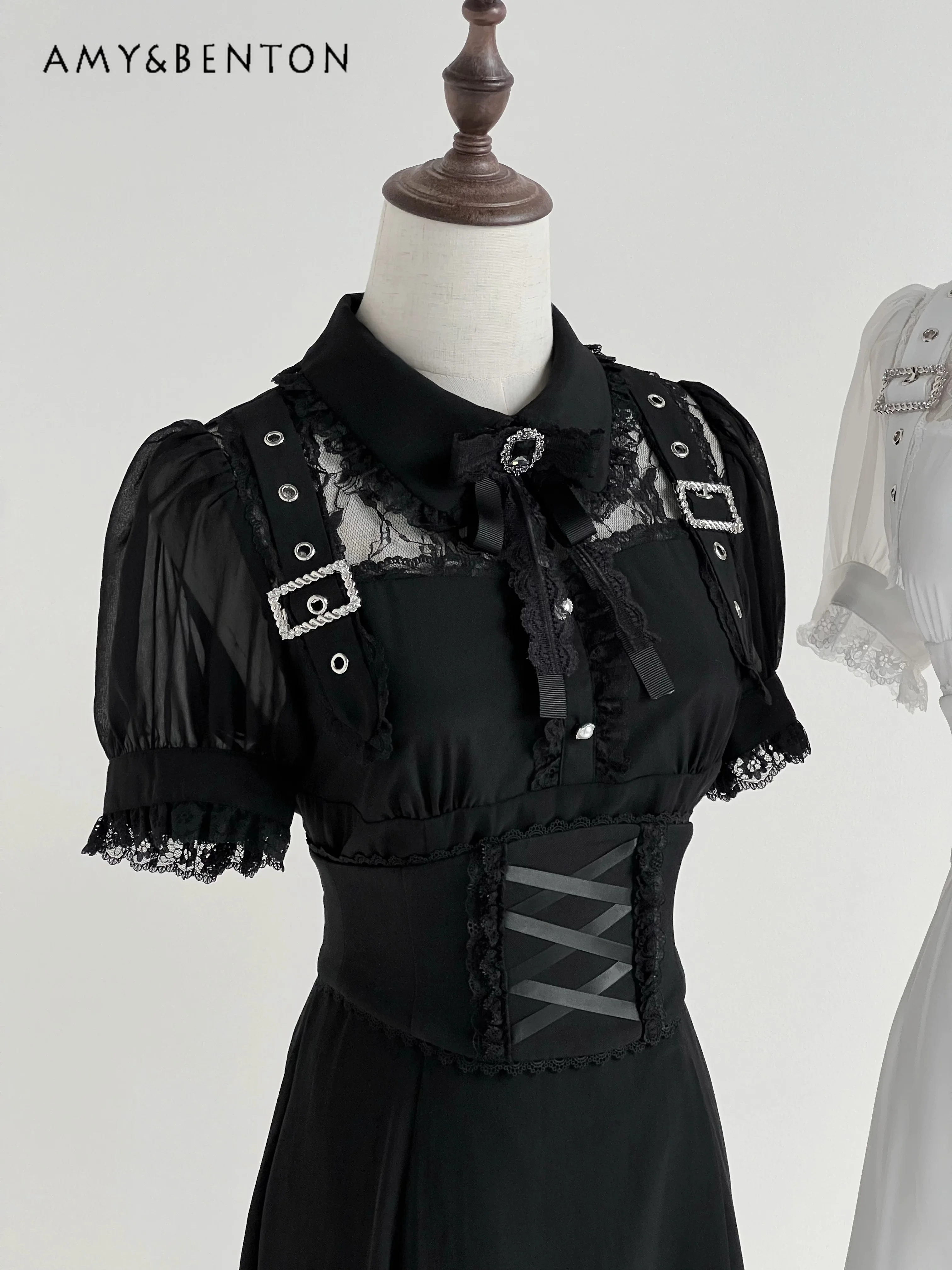Mine Series Mass-produced Daily Lolita Dress Japanese Subculture Lace Print Lapel Short-sleeved High Waist Dress Girdle Sets
Mine Series Mass-produced Daily Lolita Dress Japanese Subculture Lace Print Lapel Short-sleeved High Waist Dress Girdle Sets