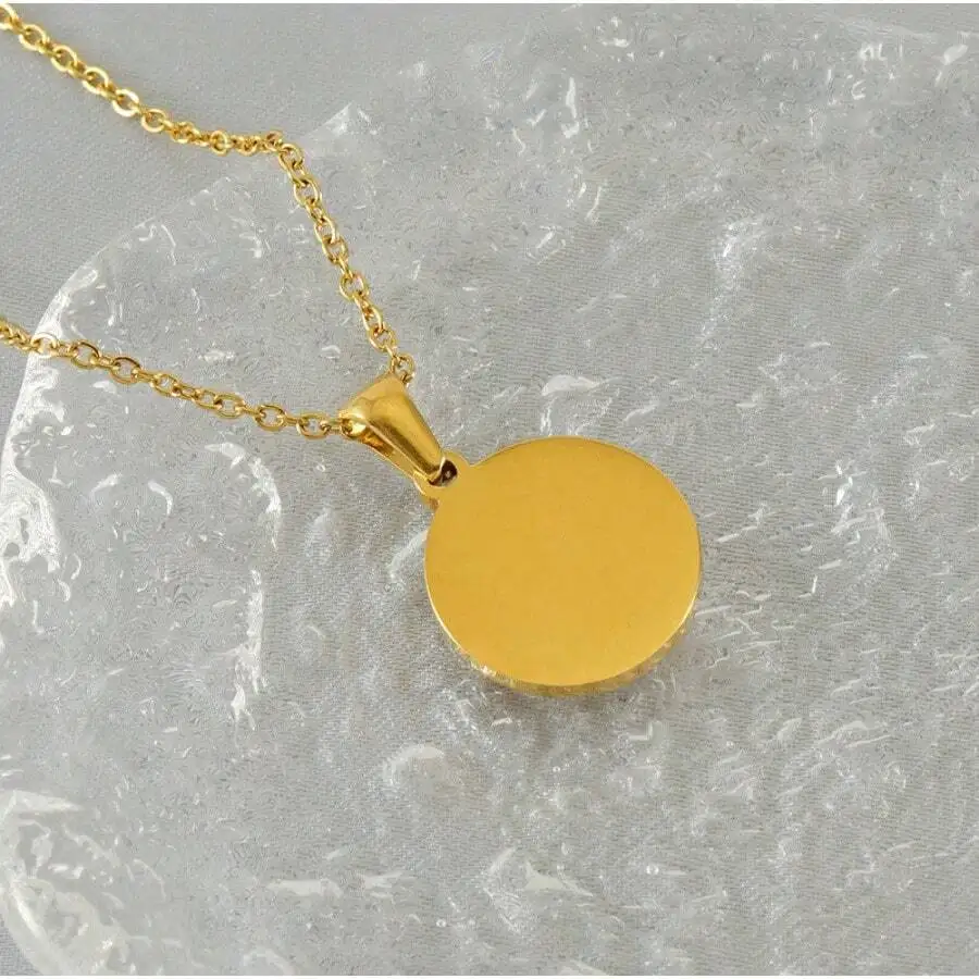 Stainless Steel Round Letter Pendant Necklace For Women
Stainless Steel Round Letter Pendant Necklace For Women