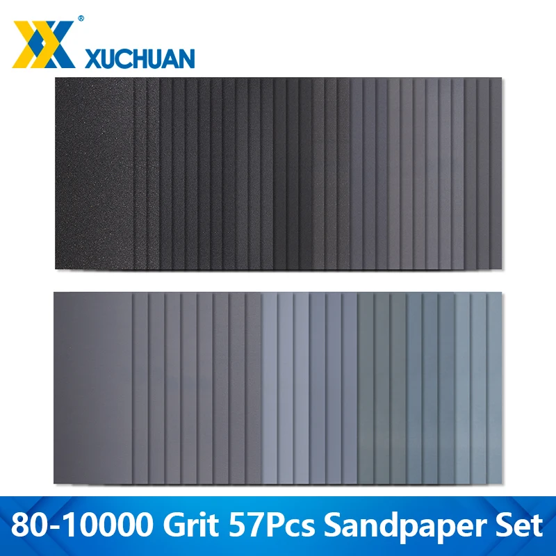 57pcs Wet Dry Sandpaper Set 80-10000 Grit Sanding Sheets 9x3.6 Inch Abrasive Papers For Car Sanding Wood Furniture Finishing
57pcs Wet Dry Sandpaper Set 80-10000 Grit Sanding Sheets 9x3.6 Inch Abrasive Papers For Car Sanding Wood Furniture Finishing