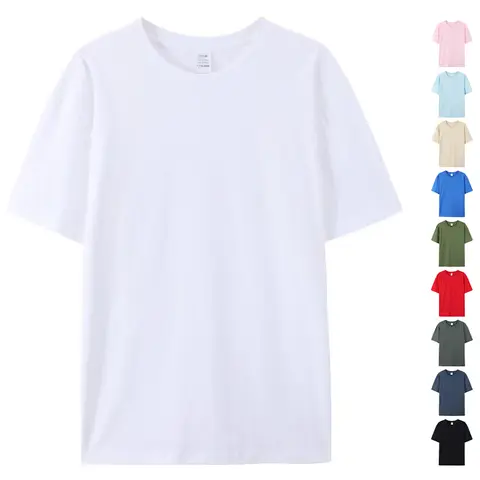 100% Cotton White Tshirt Unisex High Quality Round Neck T Shirt Men Herren T-shirt Uomo Tee Shirt Homme Coton Franela De Algodon