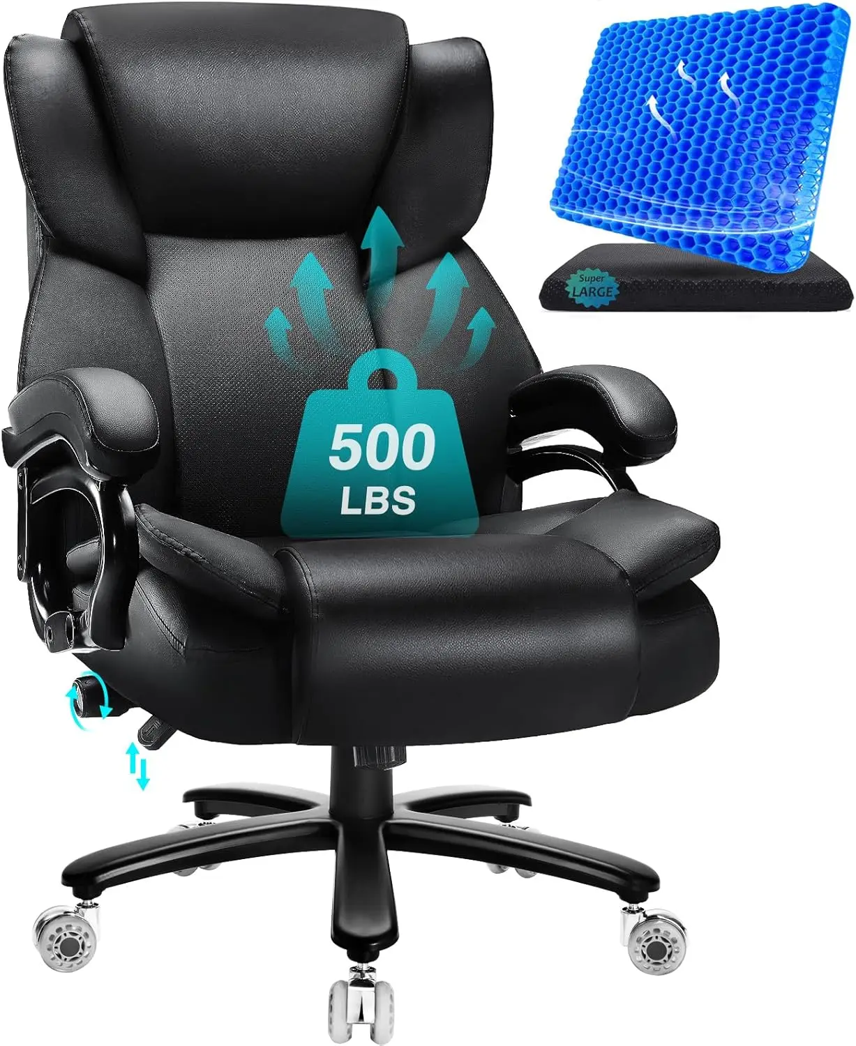 500lbs Big and Tall Office Chair with Gel Seat Cushion,Heavy Duty Office Chair for Heavy People, High Back Executive Computer Ch
500lbs Big and Tall Office Chair with Gel Seat Cushion,Heavy Duty Office Chair for Heavy People, High Back Executive Computer Ch