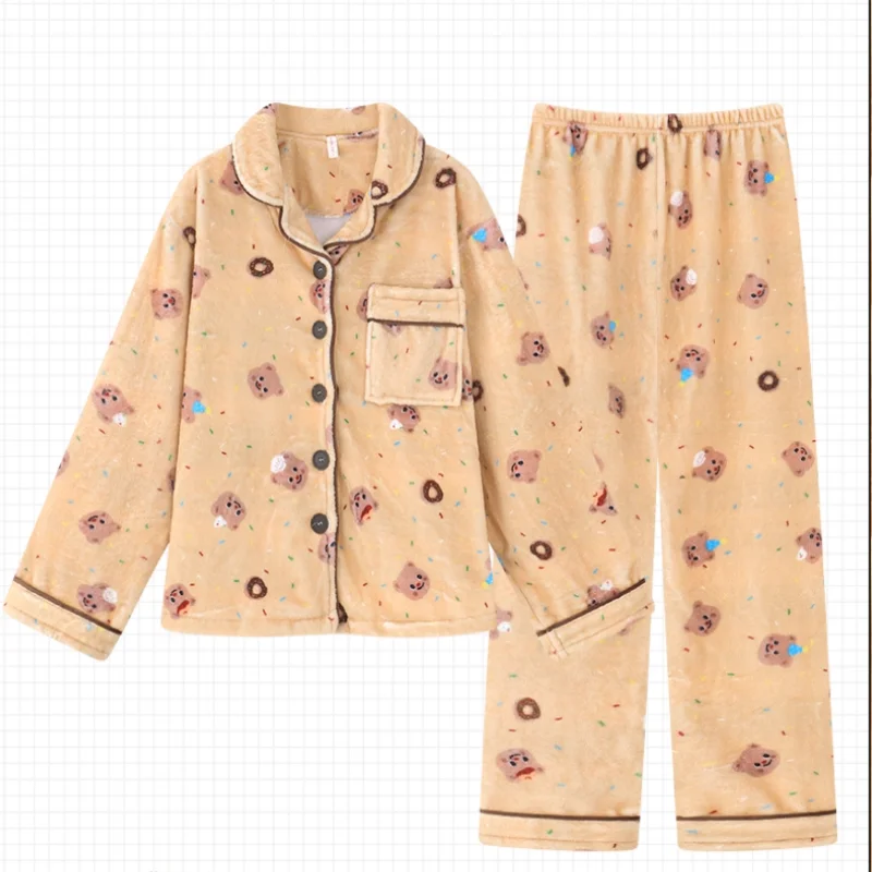 S-5XL Men Winte Thickened Flannel Cute Cartoon Sleepwear Set Women's Plush Home Clothes Warmth Comfortable Leisure Suit
S-5XL Men Winte Thickened Flannel Cute Cartoon Sleepwear Set Women's Plush Home Clothes Warmth Comfortable Leisure Suit