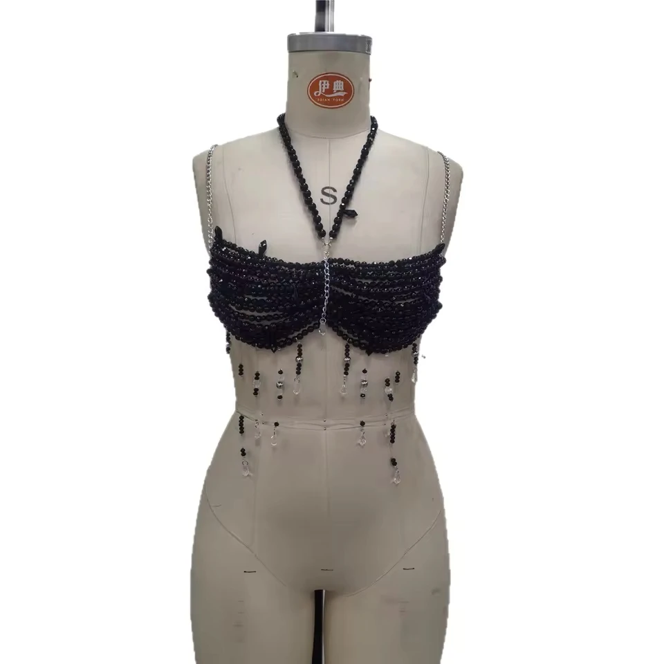 European-American Style Black Lace-Up Necklace Summer Sexy Handmade Beaded Body Chain Beach Vacation Layered Outfit
European-American Style Black Lace-Up Necklace Summer Sexy Handmade Beaded Body Chain Beach Vacation Layered Outfit