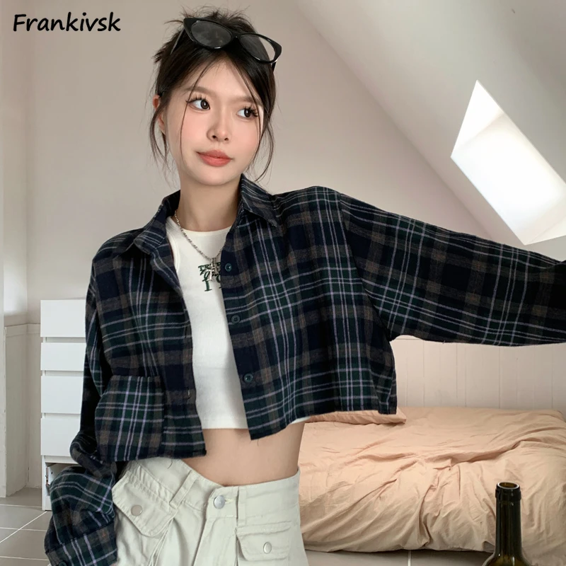 Shirts Women Vintage Plaid Hotsweet All-match Causal Baggy Streetwear Long Sleeve Thin Fashion Summer Korean Style Chic Daily
Shirts Women Vintage Plaid Hotsweet All-match Causal Baggy Streetwear Long Sleeve Thin Fashion Summer Korean Style Chic Daily